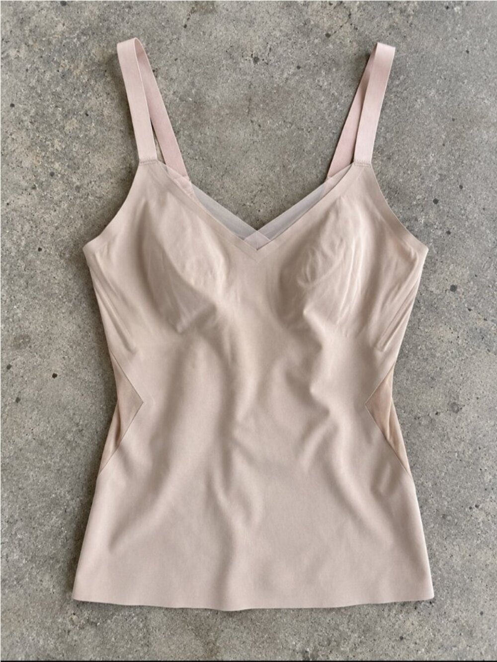 Honeylove Crossover Cami Shaping Tank Woman Large Beige Built-In Bra Slimming